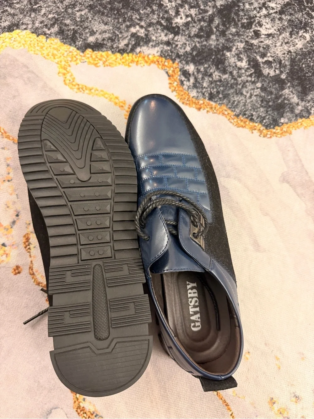 Gatsby Men's Navy Derby Lace-Up Shoes